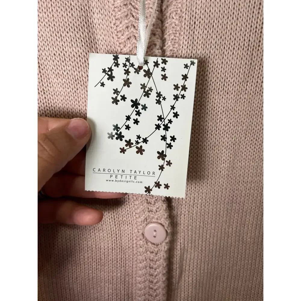 Soft Girl Blush Pink Knit Cardigan Button‎ Front Cottagecore Coquette Kawaii NEW